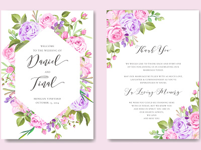 Wedding ornament with beautiful invitation card template