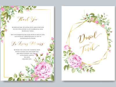 Wedding ornament with beautiful invitation card template