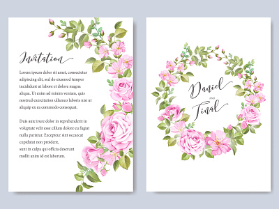 Wedding ornament with beautiful invitation card template