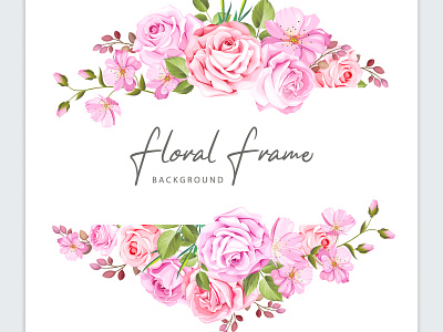 floral frame wedding invitation template