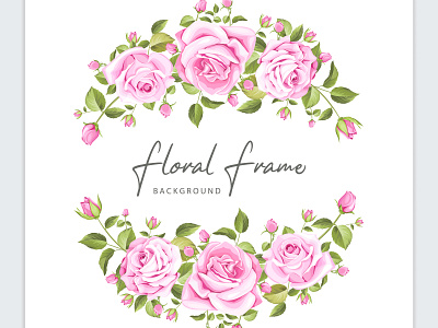 floral frame wedding invitation template art background card celebration decoration decorative design elegant floral frame graphic greeting illustration invitation invite spring template vector vintage wedding