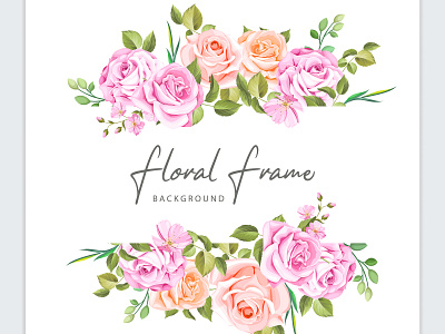 floral frame wedding invitation template art background card celebration decoration decorative design elegant floral frame graphic greeting illustration invitation invite spring template vector vintage wedding