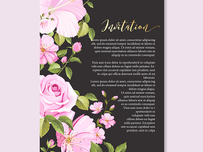 Wedding ornament with beautiful invitation card template