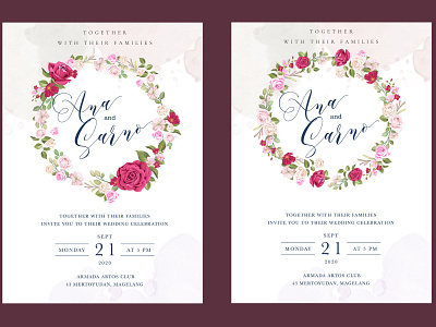 beautiful floral wedding invitation template background beautiful birthday card color decoration decorative element floral flower frame greeting illustration invitation romantic rose template trendy vector wedding