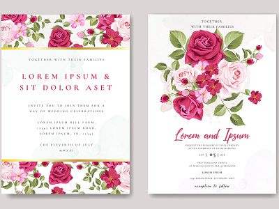 beautiful wedding invitation template background beautiful birthday card decoration decorative drawing element floral frame greeting illustration invitation romantic rose style template vector wedding white