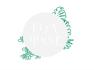 Vita House 2 branding leaves logo plants san serif stencil