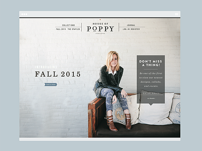 House of Poppy | web apparel design fashion grid homepage interactive layout muse typography web