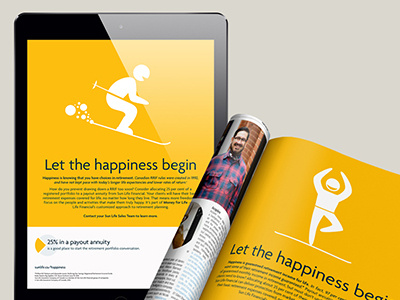 Sunlife Happiness Campaign advertising design and digital