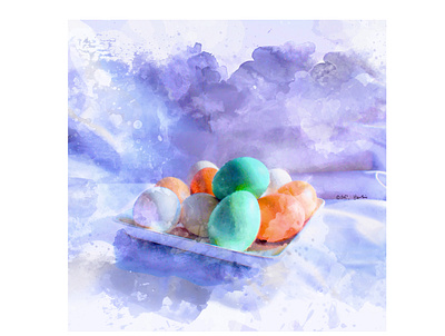 Araucana Eggs, 2021 botanical digital painting illustration photoshop