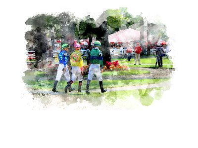 At the Spa digital painting horseracing horses illustration photoshop racing sports