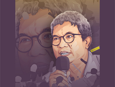 Nursamad Kamba cartoon coreldraw design graphicdesign illustration indonesia lineart photomanipulation portrait rip vector