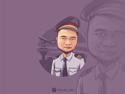 The Captain captain cartoon coreldraw graphicdesign illustration indonesian lineart photomanipulation pilot portrait vector