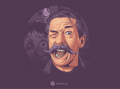Blink mustache cartoon coreldraw graphicdesign illustration indonesia lineart mustache photomanipulation portrait vector