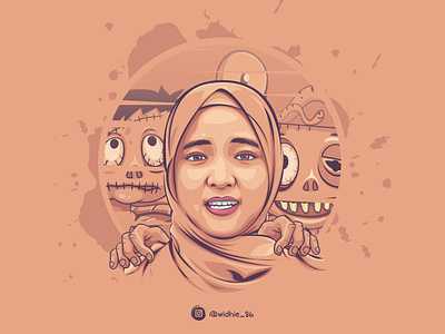 Nissa Sabyan cartoon coreldraw graphicdesign illustration indonesia lineart photomanipulation portrait vector