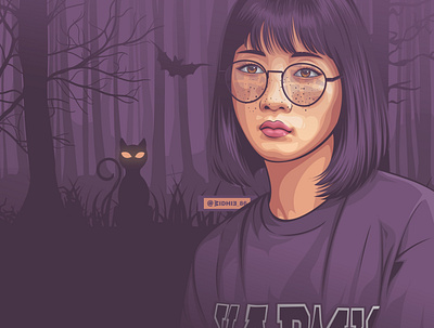 Purple Glasses coreldraw design illustration indonesia lineart portrait vector