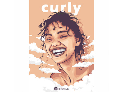 Curly Cloud coreldraw design illustration indonesia lineart portrait vector