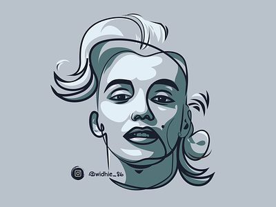 Marilyn Monroe in Line coreldraw design illustration indonesia lineart monroe portrait vector