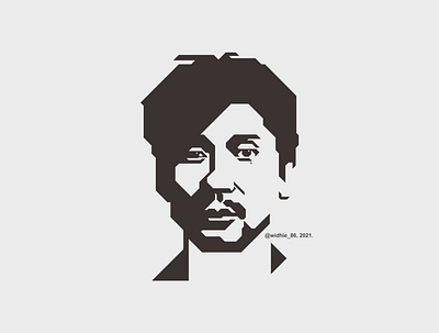 Vincent Rompies bassist branding comedian coreldraw design indonesia logo portrait silhouette