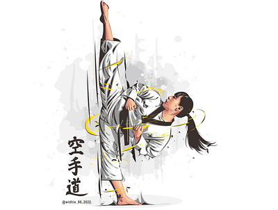 Cute Fighter coreldraw fighter illustration indonesia karate lineart portrait taekwondo vector