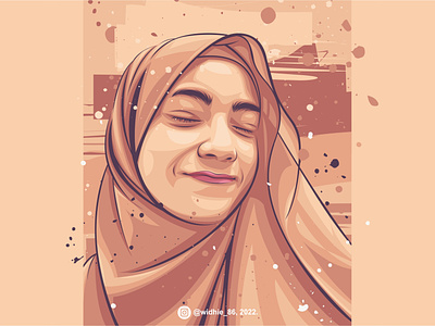 Cute Hijab 3 coreldraw design hijab illustration indonesia lineart moslem portrait vector