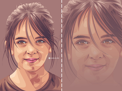 Portrait Illustration animation coreldraw graphic design illustration indonesia lineart portrait vector
