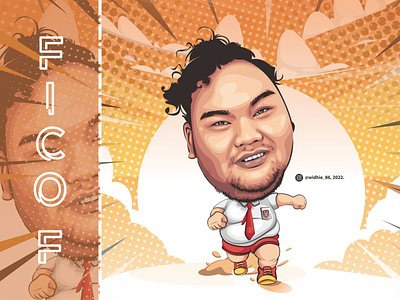 Fico F charichature comedy coreldraw funny graphic design illustration indonesia lineart portrait standupcomedy vector