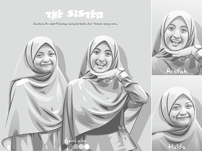 The Sister actor comedian coreldraw design graphic design hijab illustration indonesia lineart portrait sister vector