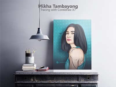 Mikha Tambayong actor indonesian mockup portrait vector