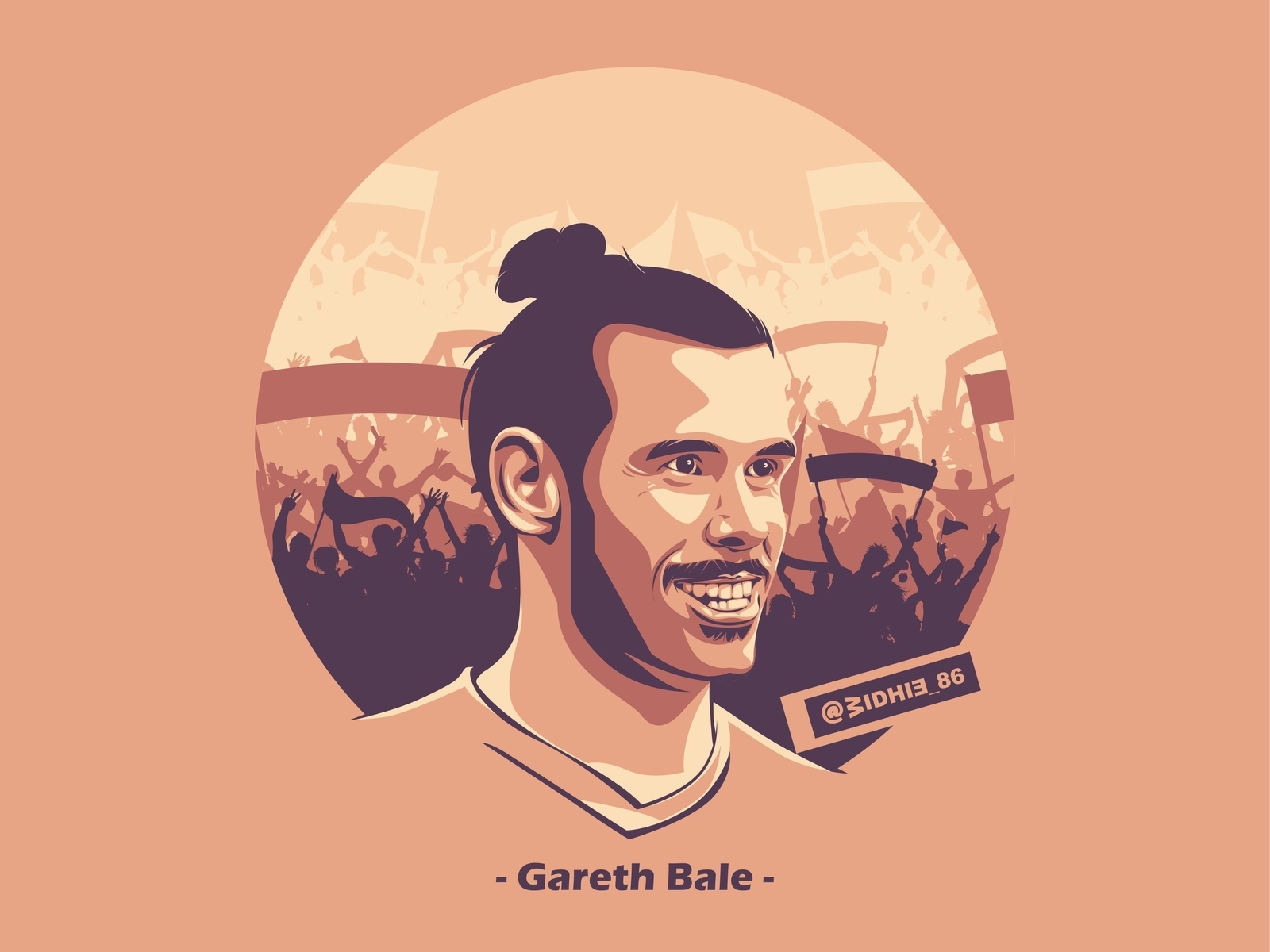 Gareth Bale cartoon football illustration lineart manchester united realmadrid soccer tottenham
