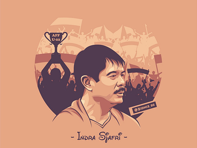 Indra Sjafri coach coreldraw design football illustration indonesia lineart portrait soccer timnasu22 vector