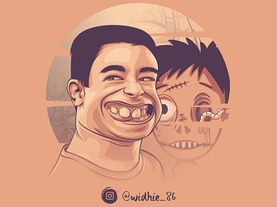 Funny Zombie cartoon coreldraw design illustration indonesia lineart portrait vector