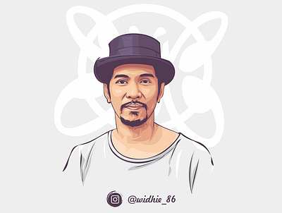 Ridho Slank cartoon coreldraw design guitarist illustration indonesia lineart portrait slank vector