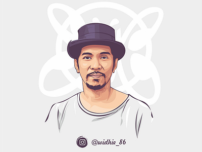 Ridho Slank cartoon coreldraw design guitarist illustration indonesia lineart portrait slank vector