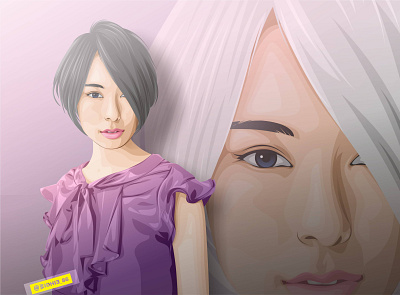 Purple Angel anime cartoon coreldraw design girl illustration indonesia lineart photomanipulation portrait vector