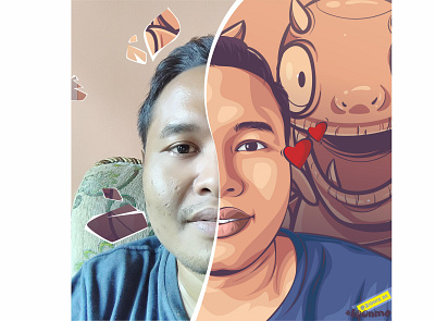 toonme cartoon coreldraw design illustration indonesia lineart portrait selfie toonme toonmechallenge vector