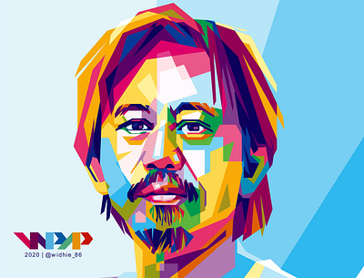 Kang Mus in WPAP actor coreldraw design illustration indonesia lineart popart portrait vector wpap