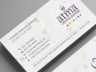 Atma business card design atma business card chakra crystal jewelry