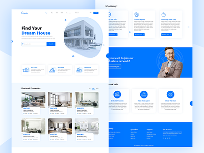 Homly - Real Estate Landing Page buy and sell design mobile ui real estate agency real estate web ui real estate website realestate ux web design web ui web uiux