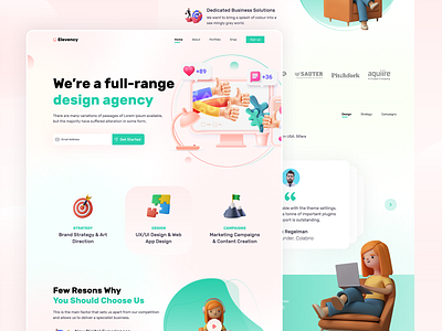 Agency landing page design agency landing page agency website home page design homepage landing page landing page design landing page ui ui ui design ux design web ui