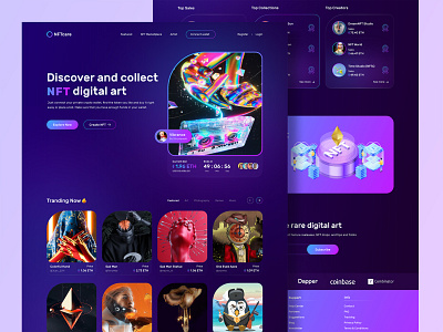 NFTcare - NFT Marketplace design landing page landing page design nft nft art nft digital art nft landing lage nft market nft marketplace nft website ui web design web ui website