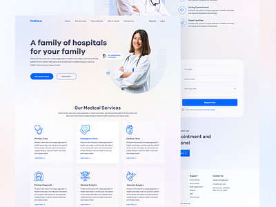 Medical website landing page design clinic design doctors health healthcare hospital landing page medical medical app medical care medical landing page mental health mobile app patient tracking ui ux web web design website design