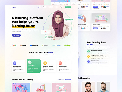 Online Course - Landing Page course courses design education elearning homepage landing page landing page design learn learning lms mentor online course online learning school student ui ux web design
