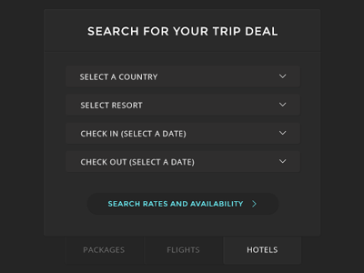 Hypetravel Search button design from interface simple travel web