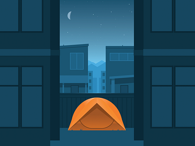 Camp Hope backyard camping city city illustration cmyk coronavirus covid19 poster tent urban