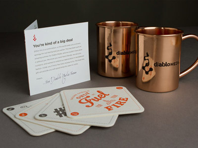 Copper Mug Client Gift Set black client coaster cocktail diablo drink gift letterpress product recipe thank you