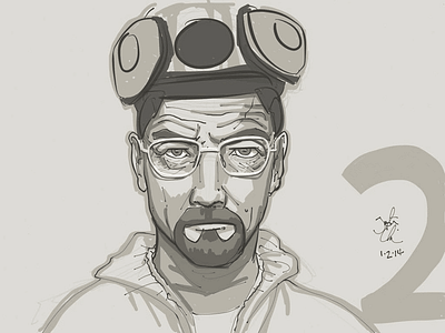 Sketch-A-Day Project breaking bad heisenberg illustration ipad madewithpaper stylus walter white