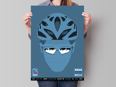 2014 USA Pro Challenge Poster Contest No. 2 bike blue colorado cycling denver halftone helmet poster reflection sunglasses