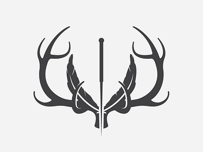The Practice acupuncture antlers branding crest feather logo needle