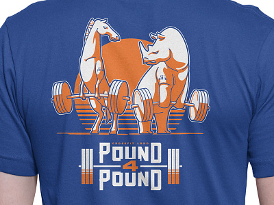 Pound 4 Pound competition shirt animals crossfit denver gym horse illustration rhino shirt silkscreen tshirt weights