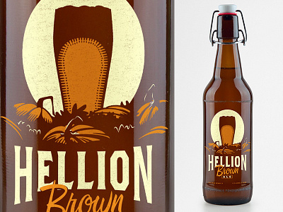 Hellion Brown Ale Label ale beer label packaging pumpkin